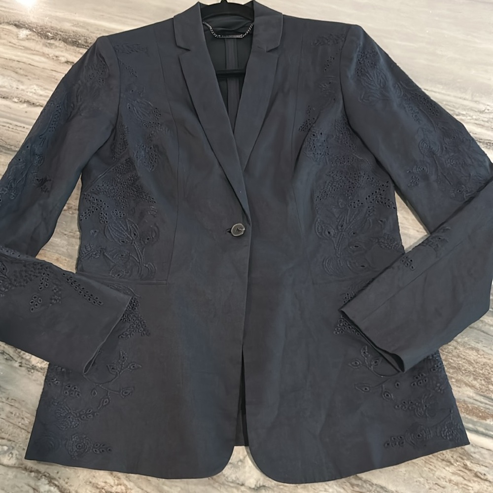 Tahari NWOT sz 6 navy lace sexy jacket blazer amazing suit coat